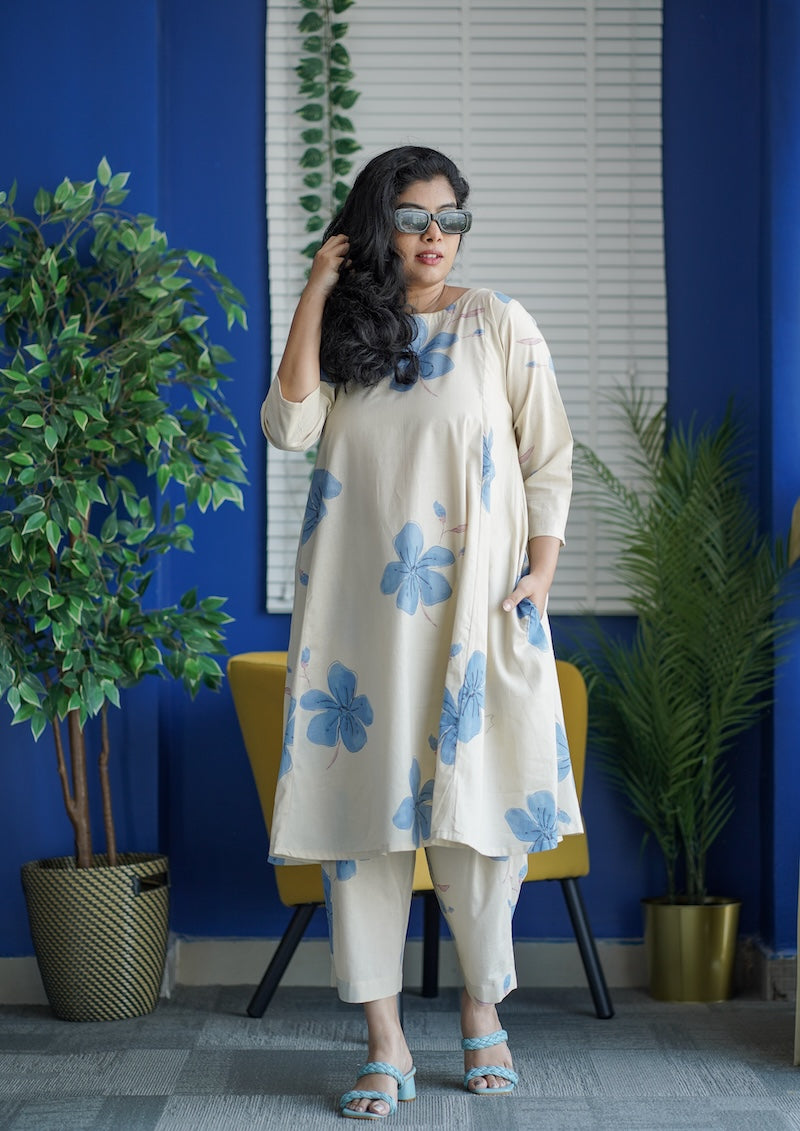 jaan cream aline cotton co-ord set