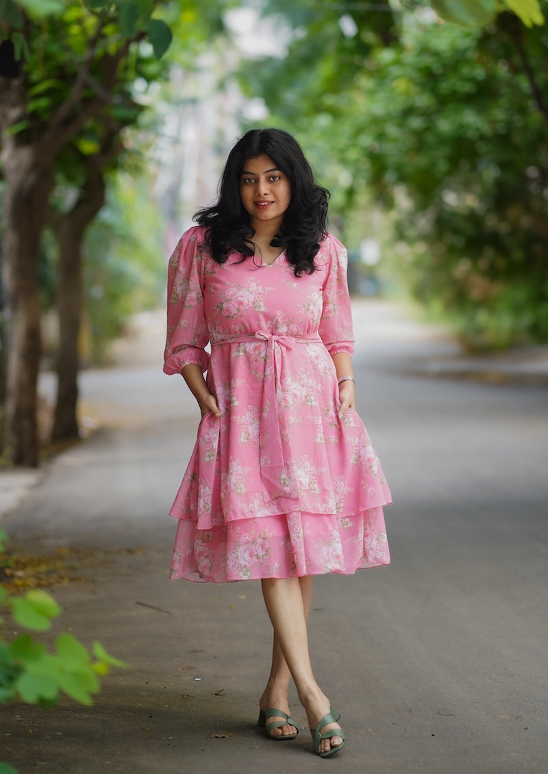 bloom bubblegum georgette dress (copy)