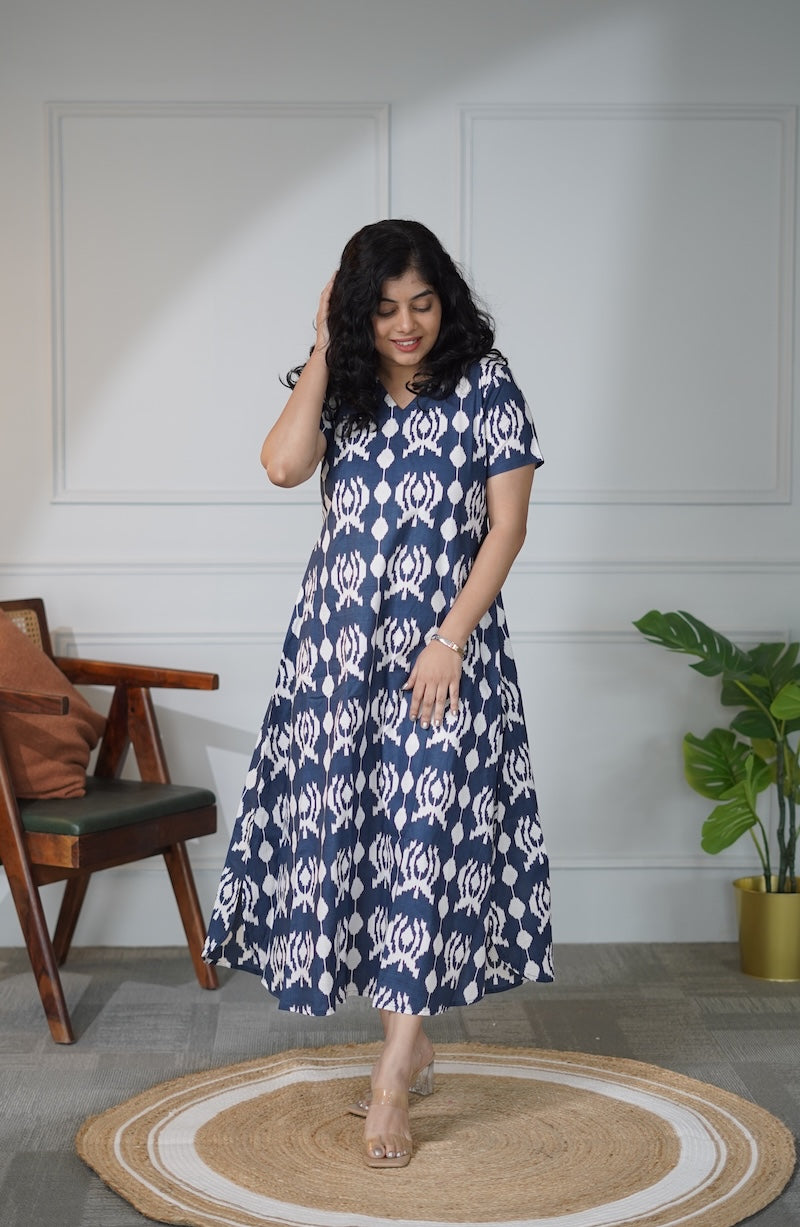 elira navyblue cotton dress