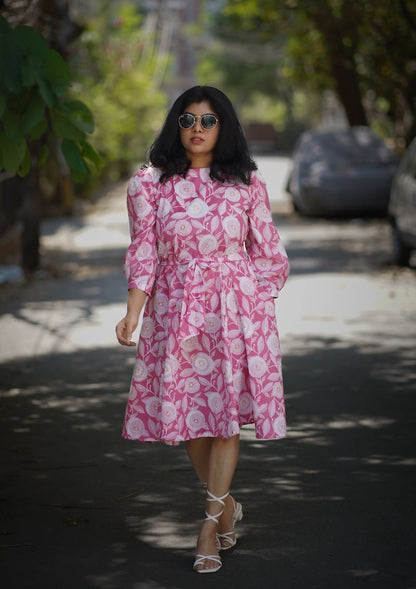 Moana Blush Cotton Aline Dress