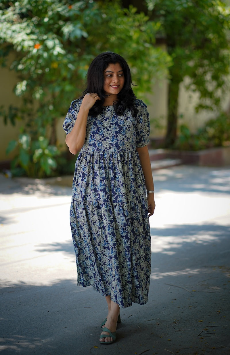 Chelsea Indigo Cotton Tier Dress image 3