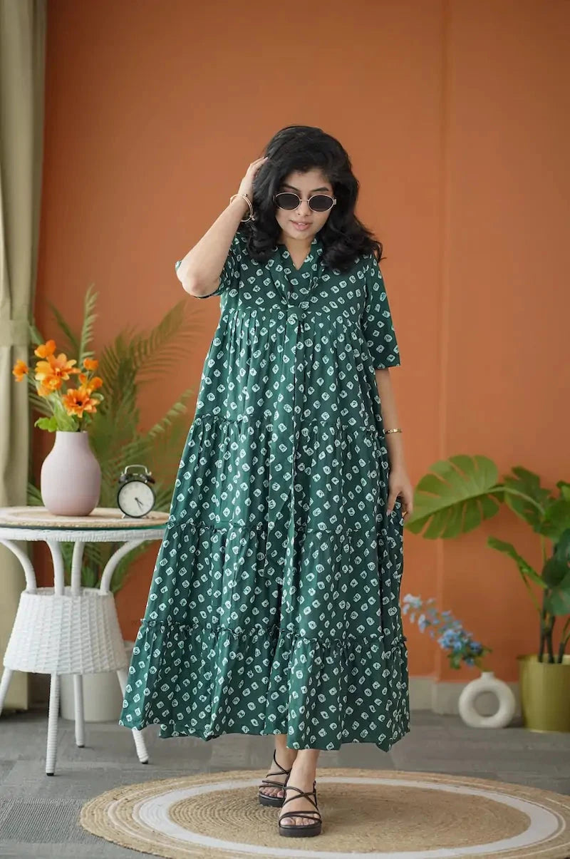 BarB BottleGreen Cotton Dress