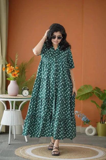 BarB BottleGreen Cotton Dress