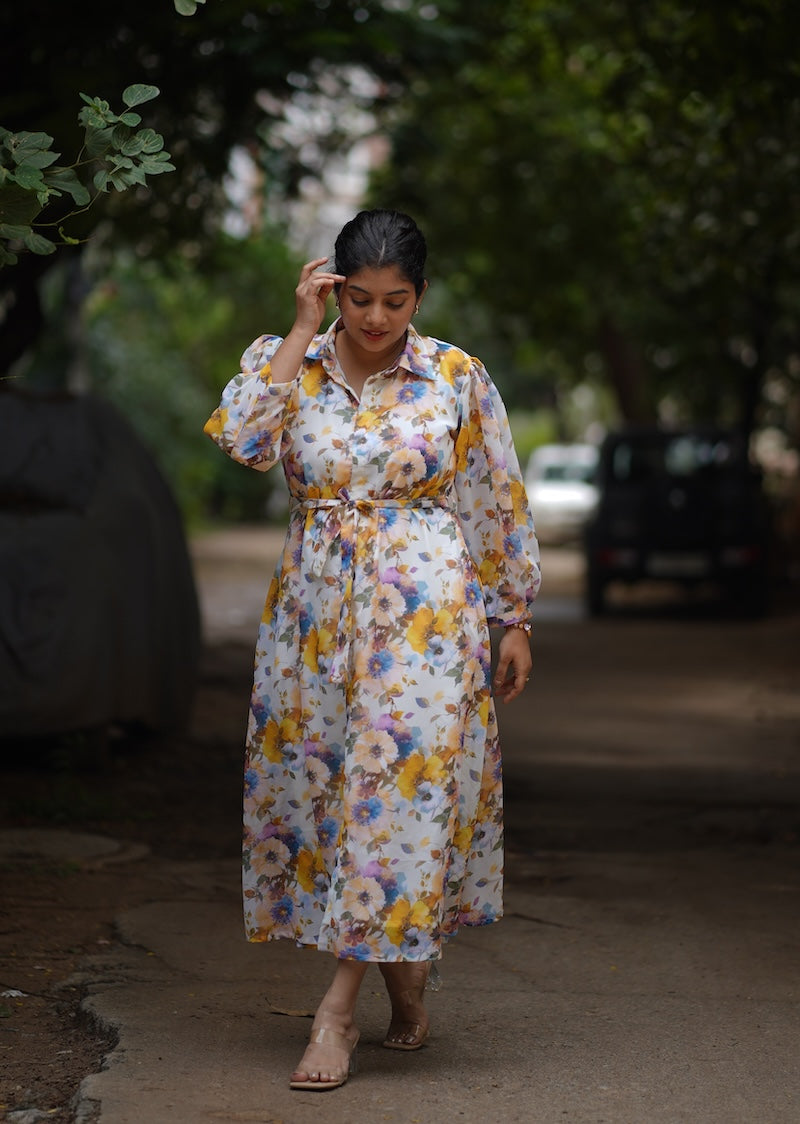 Angel White Georgette shirt dress image 3