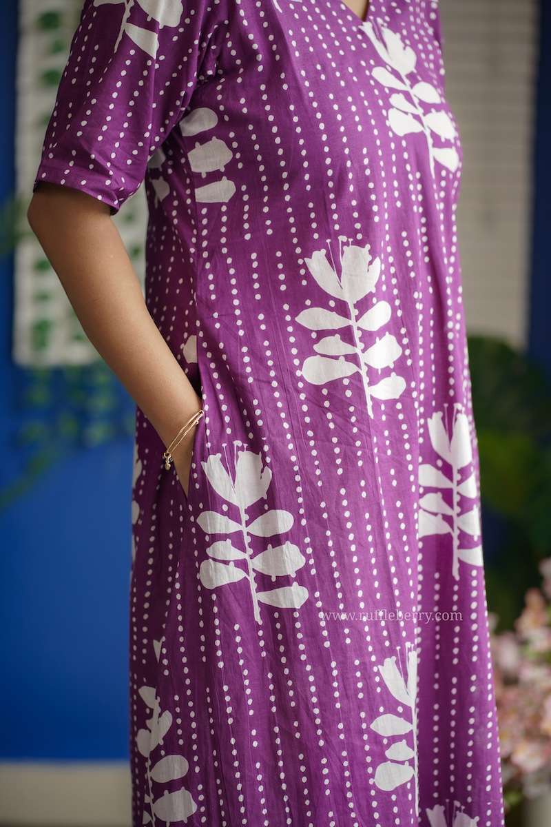 augusta purple aline cotton dress image 6