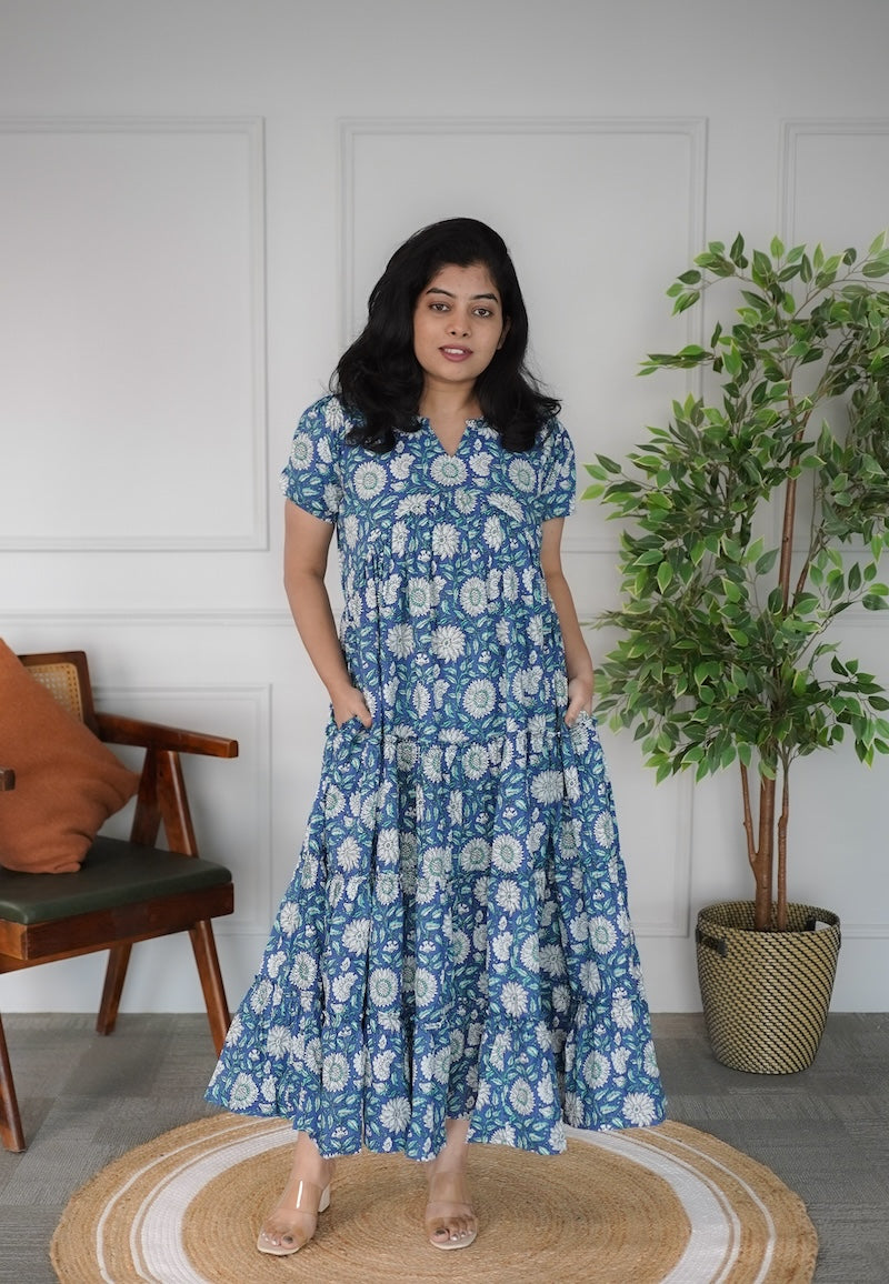 Elira Marlin Blue Cotton Dress