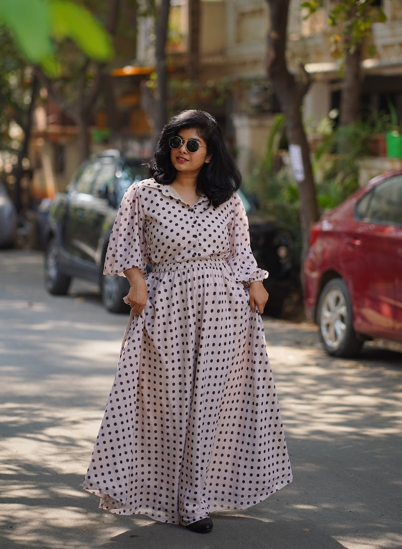 Cream Georgette Skirt Dress image 0