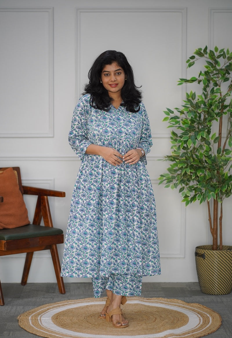 BlueWhite Cotton Co-ord Set image 1
