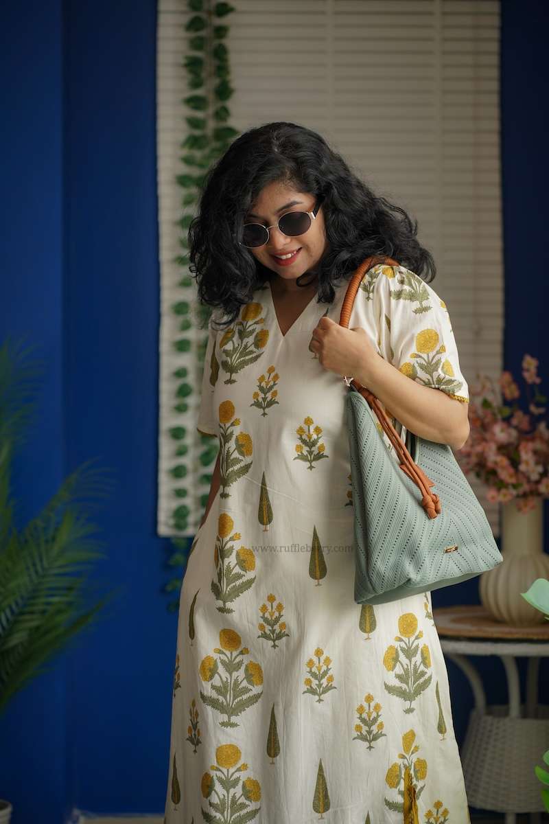Augusta White Floral Aline Cotton Dress image 4