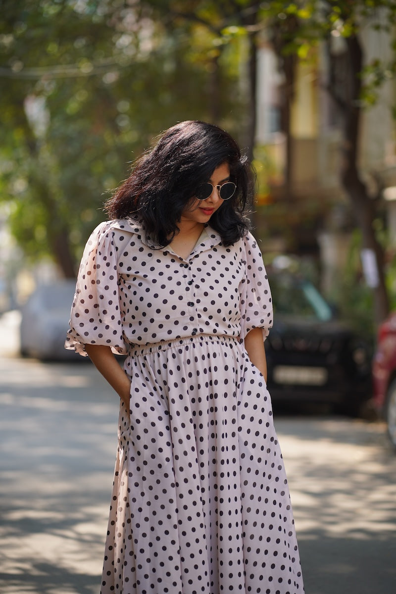 Cream Georgette Skirt Dress image 3