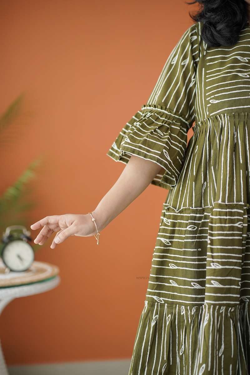 BarB OliveGreen Cotton Dress
