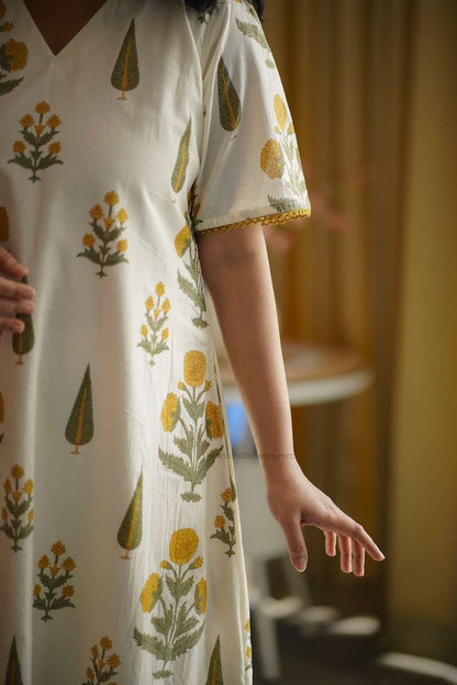 Augusta White Floral Aline Cotton Dress image 6