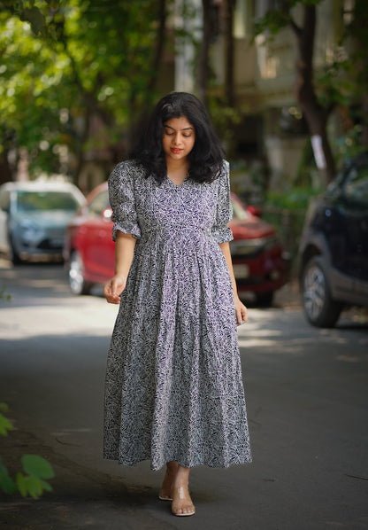 Ruva Abstract Black Cotton Dress image 0