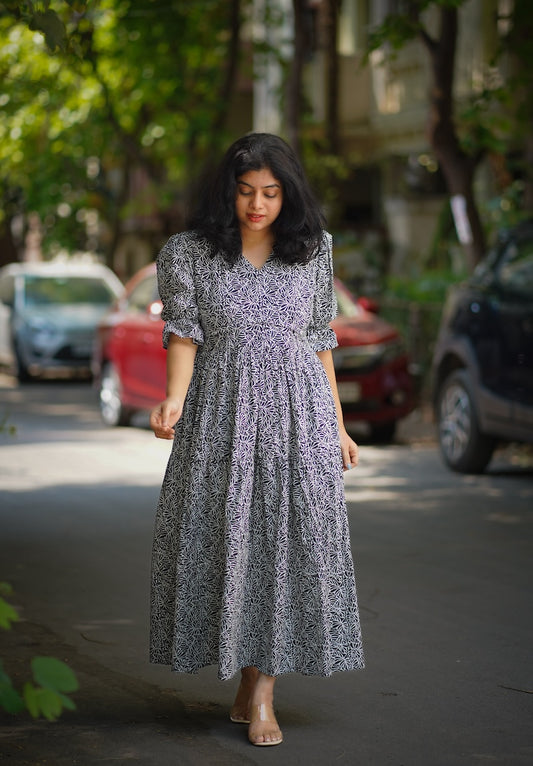 Ruva Abstract Black Cotton Dress image 0