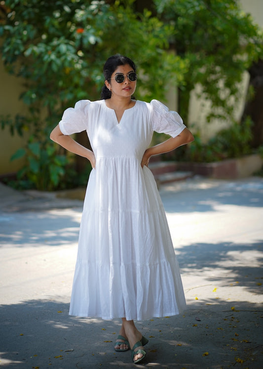 Nadira White Cotton Dress image 0