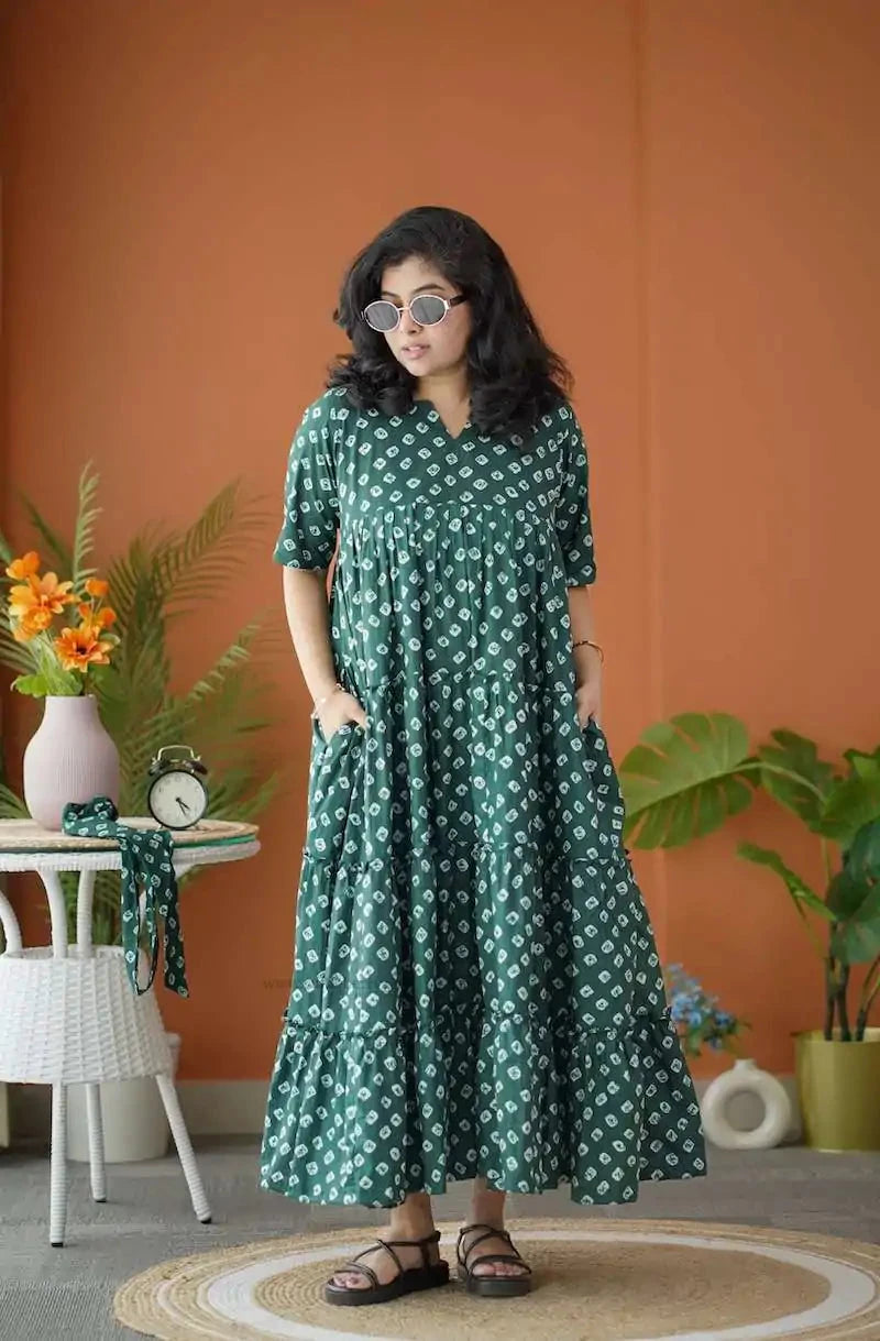 BarB BottleGreen Cotton Dress