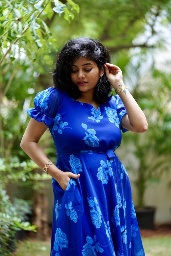 Midnight blue georgette dress