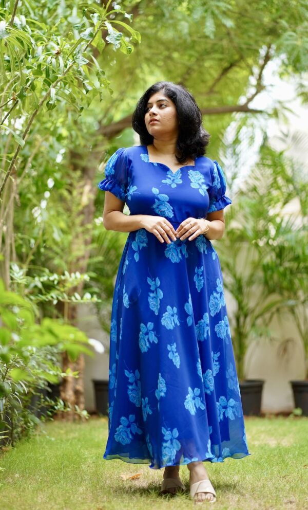 Midnight blue georgette dress