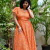 Orange Georgette gown