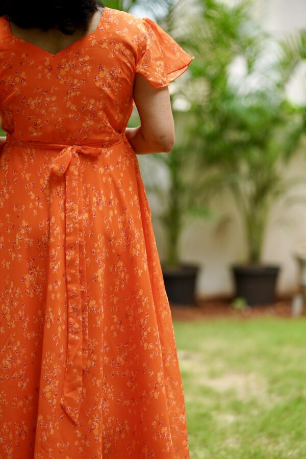 Orange Georgette gown