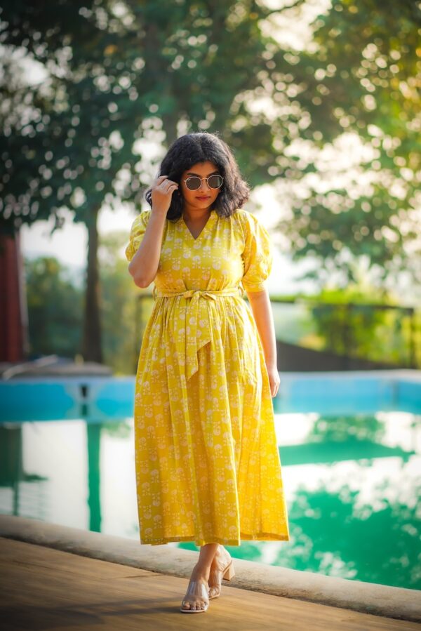 Misty Sunshine Cotton Maxi Dress