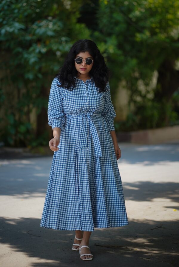 Ruva Checks Cotton Dress
