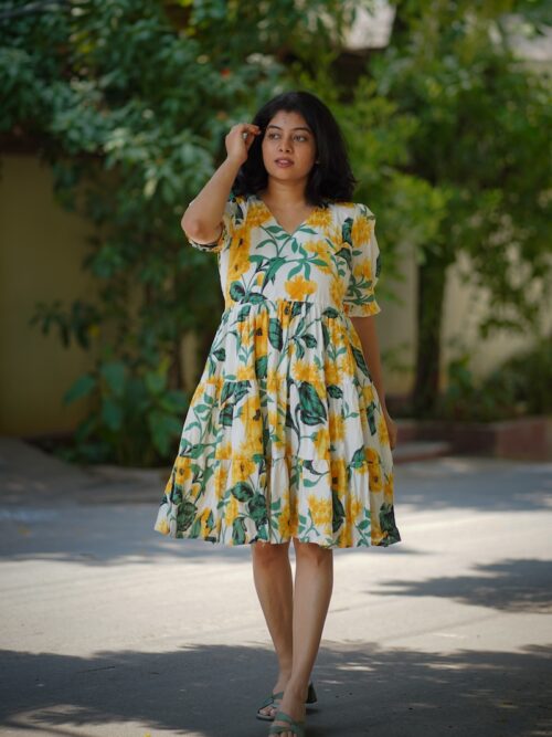 Emily Lemon Cotton Dress - 2XL