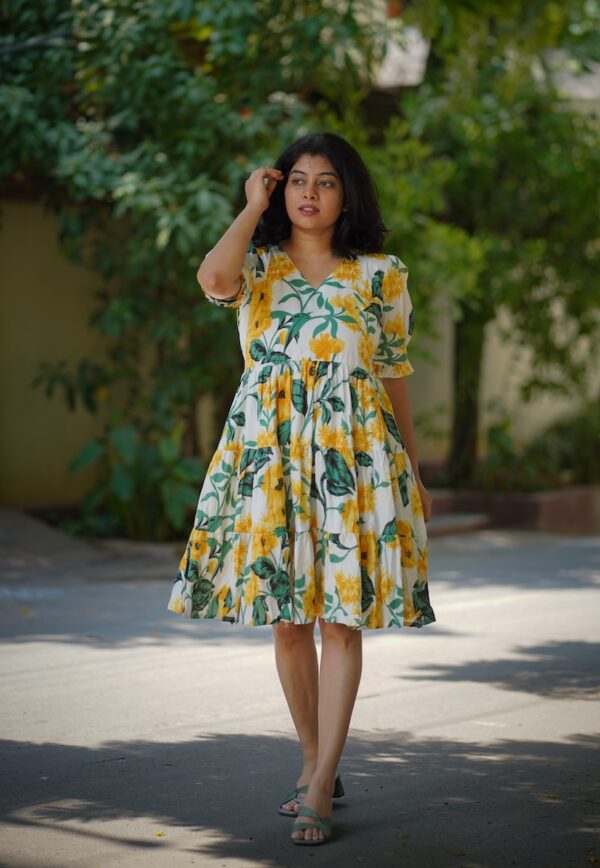 Emily Lemon Cotton Dress