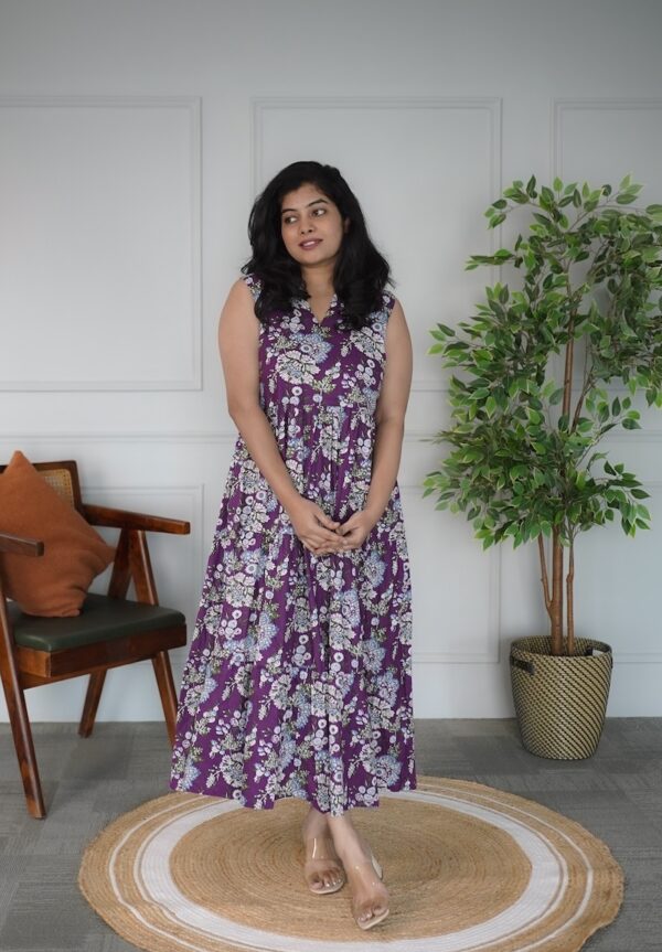 Elira Jamun Cotton Tier Dress