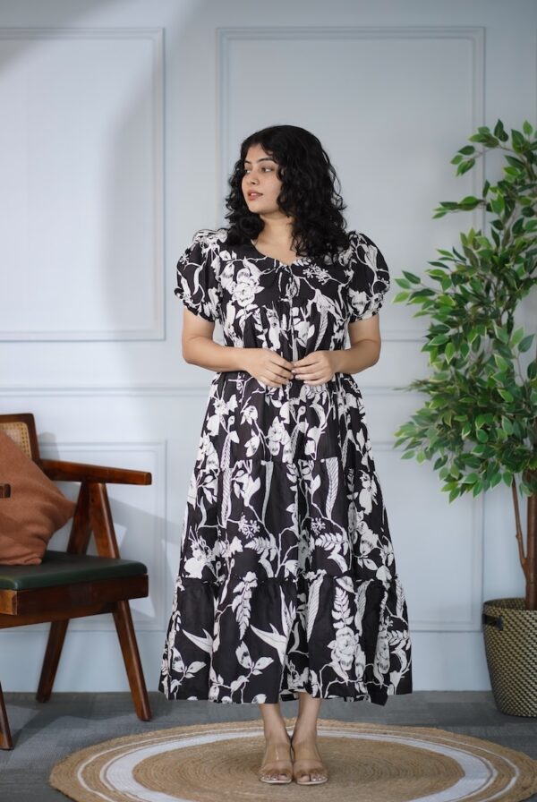 Elira BlackWhite Cotton Dress